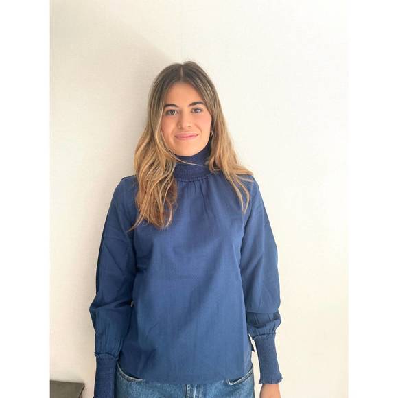 NEW ERICA WILSON victoria blouse in navy - Picture 3 of 3